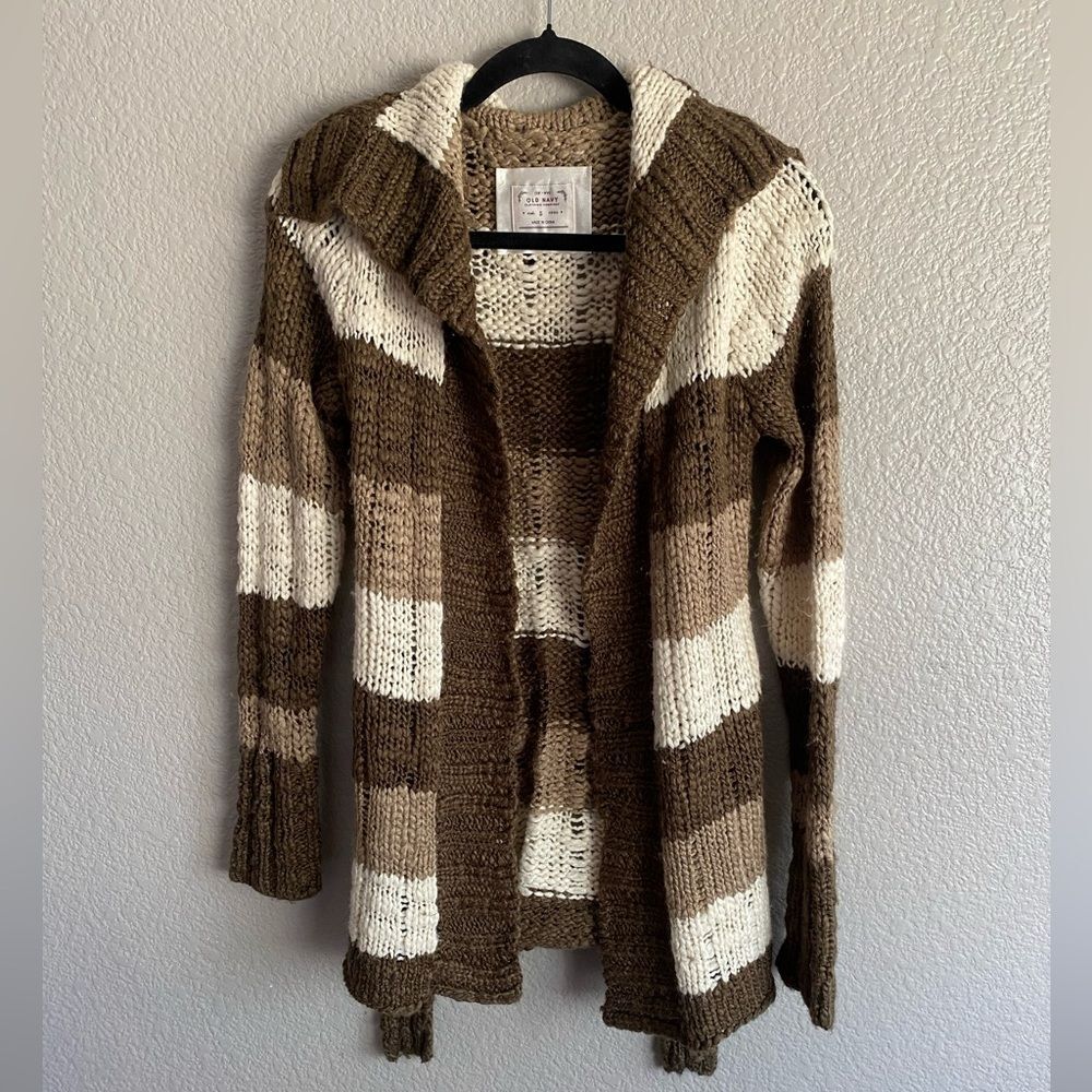 Old Navy Chunky Knit Colorblock Striped Cardigan | Size Small